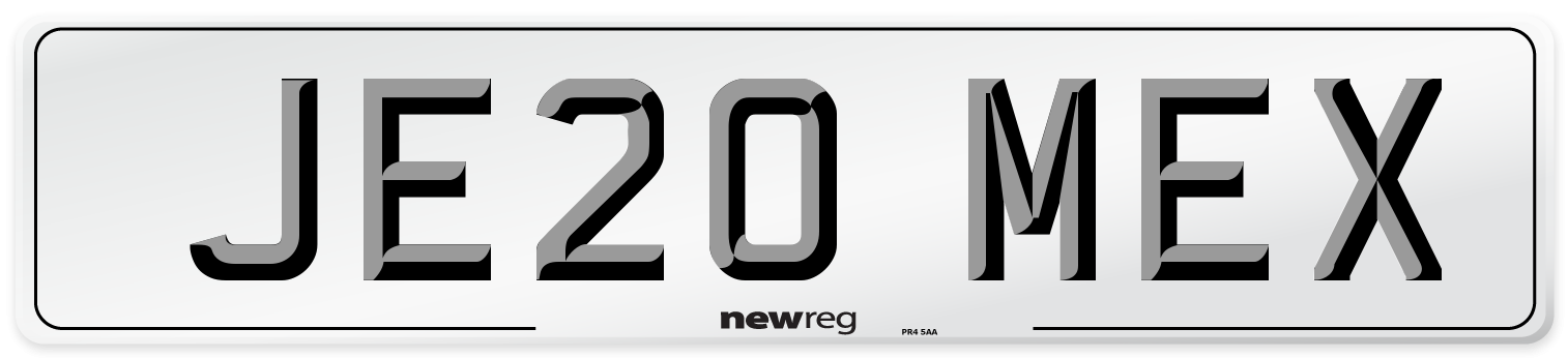 JE20 MEX Number Plate from New Reg